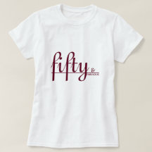 vijftig & FABULOUS Elegant Merlot Script Verjaarda