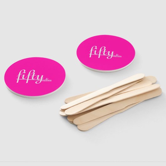 Vijftig & FABULOUS Gewoon Elegante 50ste Verjaarda Handwaaier (Niet-gemonteerd)