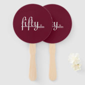 Vijftig & FABULOUS Gewoon Elegante 50ste Verjaarda Handwaaier (Voorkant en achterkant)