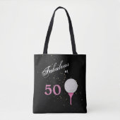 Vijftig Fabulous Golf Birthday Tote Bag (Voorkant)