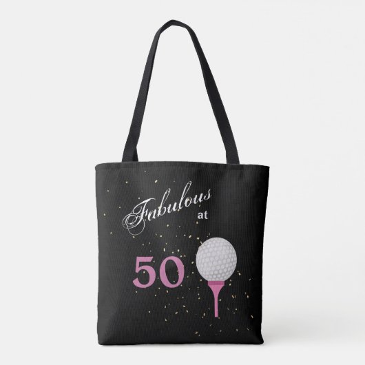 Vijftig Fabulous Golf Birthday Tote Bag (Achterkant)