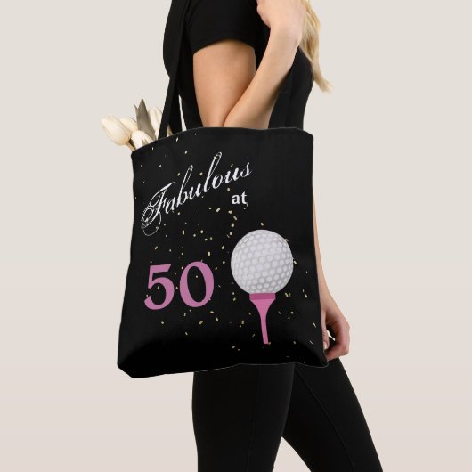 Vijftig Fabulous Golf Birthday Tote Bag (Dichtbij)