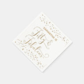 Vijftig & Fabulous Gouden Glitter & Confetti Wit Servet (Hoek)