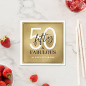 Vijftig & Fabulous Gouden Script 50ste Verjaardag Servet (Insitu)