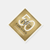 Vijftig & Fabulous Gouden Script 50ste Verjaardag Servet (Hoek)