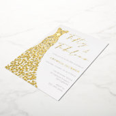Vijftig & Fabulous Jurk 50e verjaardag Echt Goud Folie Uitnodiging (Gedraaid)