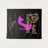 Vijftig & Fabulous Meisjesachtige Glitterende Roze Wandkleed (Voorkant (horizontaal))