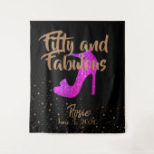 Vijftig & Fabulous Meisjesachtige Glitterende Roze Wandkleed (Voorkant)