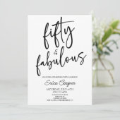 Vijftig & Fabulous Minimaal 50ste Verjaardagsfeest Kaart (Staand voorkant)