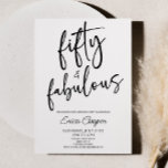 Vijftig & Fabulous Minimaal 50ste Verjaardagsfeest Kaart<br><div class="desc">Dit is een Fifty & Fabulous Minimalistisch Zwart Wit 50ste Verjaardagsfeestuitnodiging!</div>