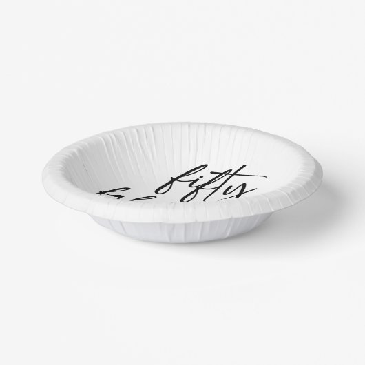 Vijftig & Fabulous Minimaal 50ste Verjaardagsfeest Papieren Kommen (Gebogen)