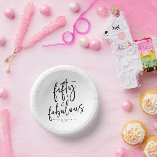 Vijftig & Fabulous Minimaal 50ste Verjaardagsfeest Papieren Kommen (Feest)