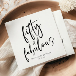 Vijftig & Fabulous Minimaal 50ste Verjaardagsfeest Servet