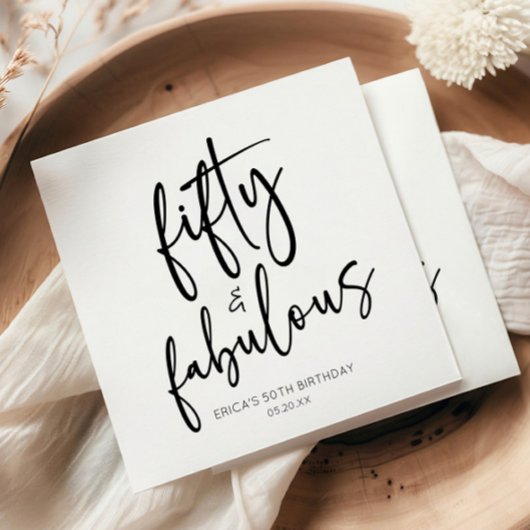 Vijftig & Fabulous Minimaal 50ste Verjaardagsfeest Servet