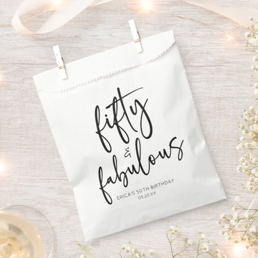 Vijftig & Fabulous Minimalistisch 50e Verjaardagsf Bedankzakje (Geknipt)