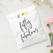 Vijftig & Fabulous Minimalistisch 50e Verjaardagsf Bedankzakje (Gezegeld)