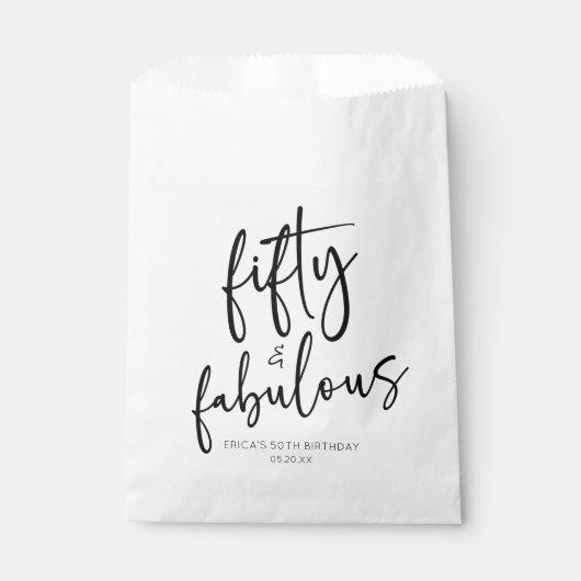 Vijftig & Fabulous Minimalistisch 50e Verjaardagsf Bedankzakje (Voorkant)