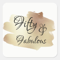 Vijftig & Fabulous Over Faux Gouden Folie Brushstr