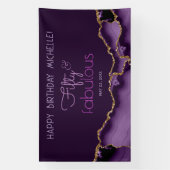 Vijftig & Fabulous Paarse Goud 50e Verjaardag Spandoek (Verticaal)