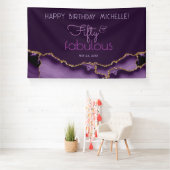 Vijftig & Fabulous Paarse Goud 50e Verjaardag Spandoek (Insitu)