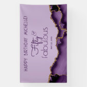 Vijftig & Fabulous Paarse Gouden 50e Verjaardagsba Spandoek (Verticaal)