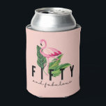 Vijftig Fabulous Pink Flamingo 50th Birthday Blikjeskoeler<br><div class="desc">Viel de 50ste verjaardag van een geweldige vrouw met dit roze tropische flamingo vijftig en geweldig design. Bezoek onze winkel om producten van verjaardagsfeestjes te coördineren.</div>