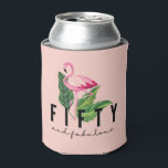 Vijftig Fabulous Pink Flamingo 50th Birthday Blikjeskoeler<br><div class="desc">Viel de 50ste verjaardag van een geweldige vrouw met dit roze tropische flamingo vijftig en geweldig design. Bezoek onze winkel om producten van verjaardagsfeestjes te coördineren.</div>