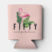 Vijftig Fabulous Pink Flamingo 50th Birthday Blikjeskoeler (Achterkant)