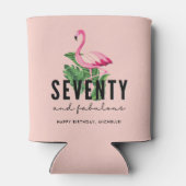 Vijftig Fabulous Pink Flamingo 50th Birthday Blikjeskoeler (Achterkant)