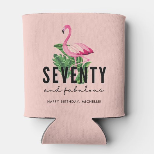 Vijftig Fabulous Pink Flamingo 50th Birthday Blikjeskoeler (Achterkant)