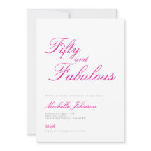 Vijftig & Fabulous Roze 50ste Verjaardagsfeest Uit