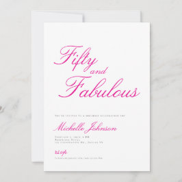 Vijftig & Fabulous Roze 50ste Verjaardagsfeest Uit Kaart