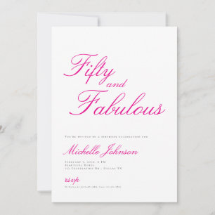 Vijftig & Fabulous Roze 50ste Verjaardagsfeest Uit Kaart
