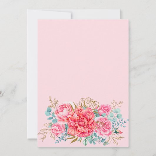 Vijftig & Fabulous Roze Bloemen Spaans 50ste verja Kaart (Achterkant)