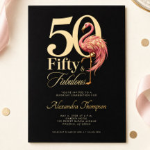 Vijftig & Fabulous Roze Flamingo 50ste Verjaardags