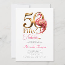 Vijftig Fabulous Roze Flamingo 50ste Verjaardagsfe