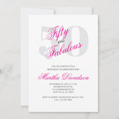 Vijftig & Fabulous Roze Glam Feest Kaart (Voorkant)