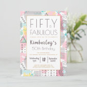 Vijftig & Fabulous Roze Retro 50ste Verjaardagsfee Kaart (Staand voorkant)