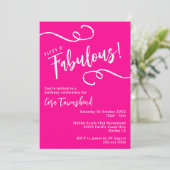 Vijftig & Fabulous Roze Script 50ste verjaardagsfe Kaart (Staand voorkant)