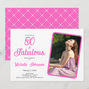 Vijftig & Fabulous Roze Zwart 50ste Verjaardagsfee Kaart