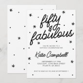 Vijftig Fabulous Script Zwart Wit 50ste Verjaardag Kaart (Voorkant / Achterkant)