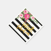 Vijftig & Fabulous Servet - Zwart/Wit Strepen (Hoek)