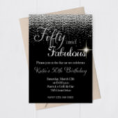 Vijftig Fabulous Silver Glitter Birthday Invitatio Kaart