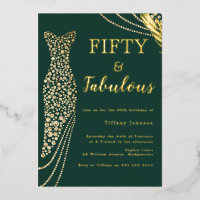 Vijftig & Fabulous Smaragd Gouden Jurk 50ste Verja