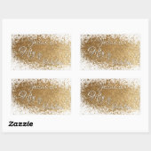 Vijftig & Fabulous Splattered Faux Gouden Folie w  Rechthoekige Sticker (Vel)