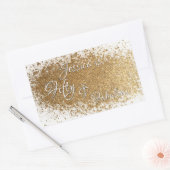 Vijftig & Fabulous Splattered Faux Gouden Folie w  Rechthoekige Sticker (Envelop)