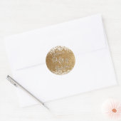 Vijftig & Fabulous Splattered Faux Gouden Folie w  Ronde Sticker (Envelop)
