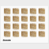 Vijftig & Fabulous Splattered Faux Gouden Folie w  Vierkante Sticker (Vel)