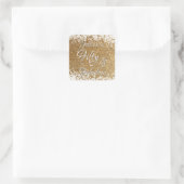 Vijftig & Fabulous Splattered Faux Gouden Folie w  Vierkante Sticker (Tas)
