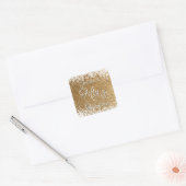 Vijftig & Fabulous Splattered Faux Gouden Folie w  Vierkante Sticker (Envelop)